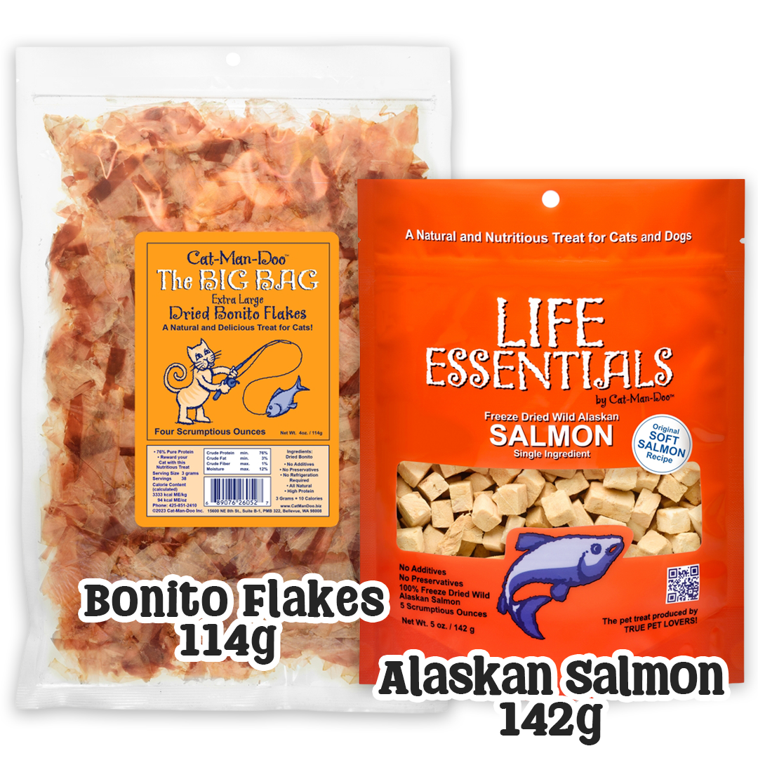 The Ultimate Seafood Duo — XL Dried Bonito Flakes + Salmon